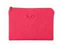 Kişiselleştirilebilir Nakış İşlemeli Clutch Çanta-Pembe
