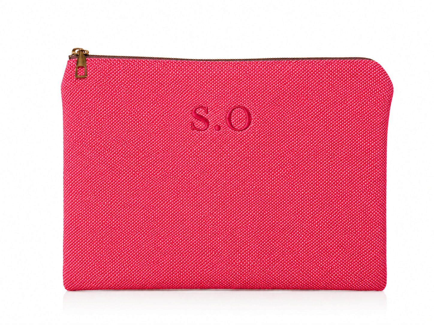 Kişiselleştirilebilir Nakış İşlemeli Clutch Çanta-Pembe